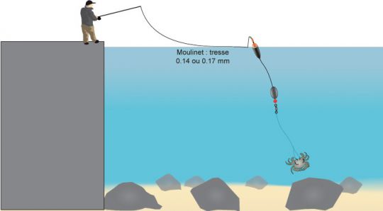 Principe de la pêche au flotteur