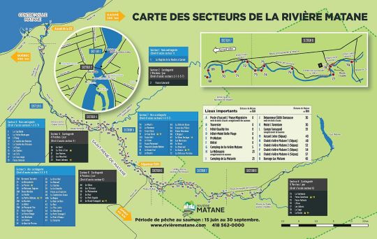 Carte des fosses de la rivière Matane
