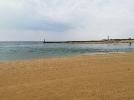 UN plage de sable avec une belle veine de courant. Un excellent sot pour y pêcher le bar !