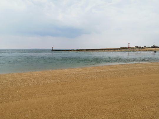 UN plage de sable avec une belle veine de courant. Un excellent sot pour y pêcher le bar ! 