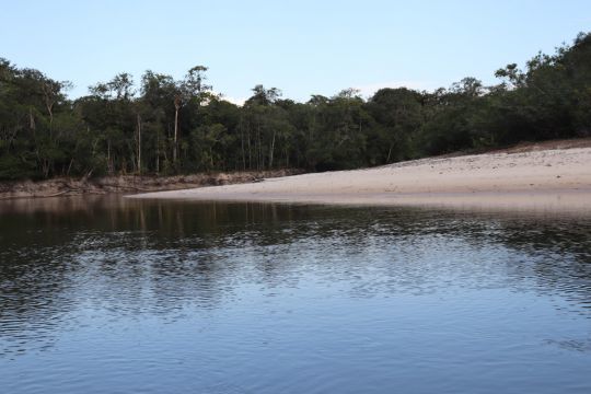 Banc de sable sur le rio Mataven, Colombie.