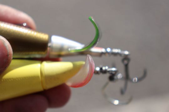 En haut l'hélice du choppo et en bas celle du whopper plopper.