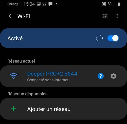 Connectez-vous au Wifi de votre Deeper