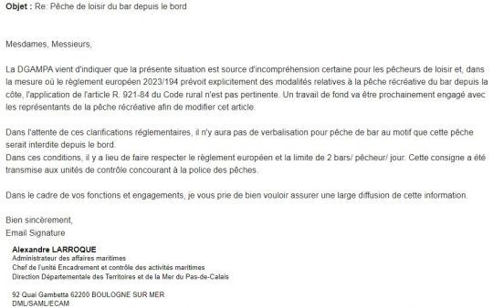 Courrier de l'Administrateur des Affaires Maritimes