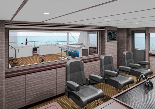 Le poste de pilotage du catamaran SF2603