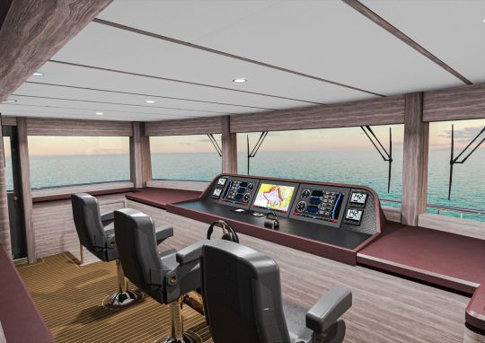 Le poste de pilotage du catamaran SF2603