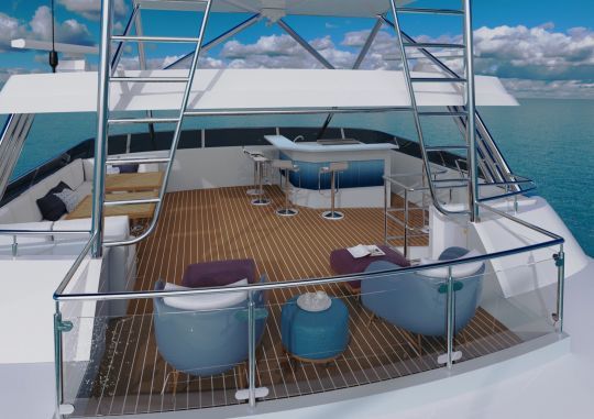 Le flybridge du catamaran SF2603