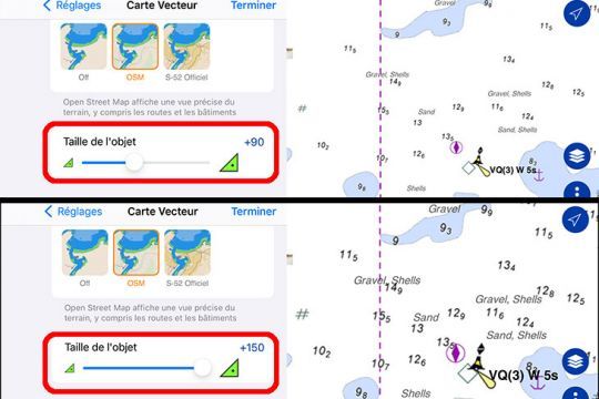 Deux aperçus d'une même zone avec des niveaux de zoom différents