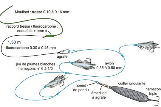 Le montage classique du pêcheur de maquereau : mise en place immédiate pour le débutant