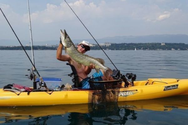 Angeln auf dem Genfer See, auf der Suche nach groen Hechten