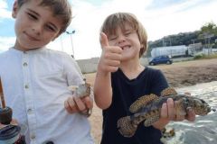 Grundeln beim Rockfishing oder die Schule des Kunstköderangelns für Kinder