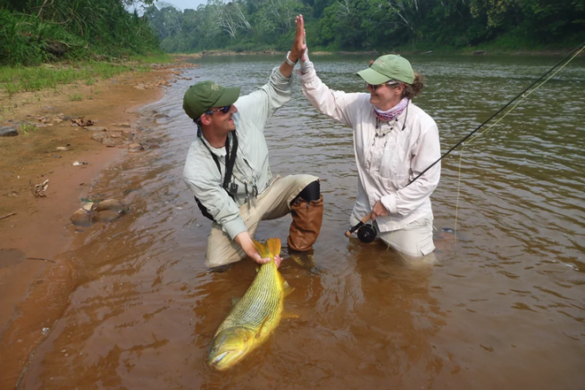 Erfolgreiche Reiseleitung in Kolumbien mit einem hbschen Dorado