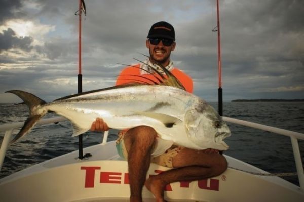 Geschtzter Hahnenfisch zwischen 20 und 25 Kilogramm, gefangen in Panama