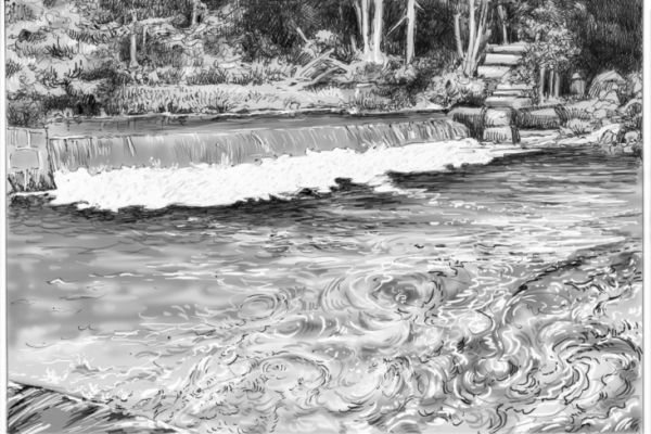 La leve Morin auf dem Lignon, dem symboltrchtigen Fluss der Haute-Loire