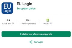 EU Login-Anwendung erforderlich, um RecFishing zu nutzen