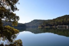 Angeln in einem Stausee