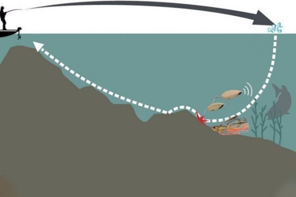 Slow-Rolling-Animation des Spinnerbaits